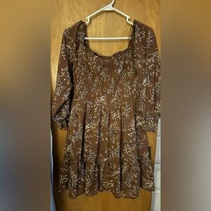 PROMESA Brown Floral Dress
